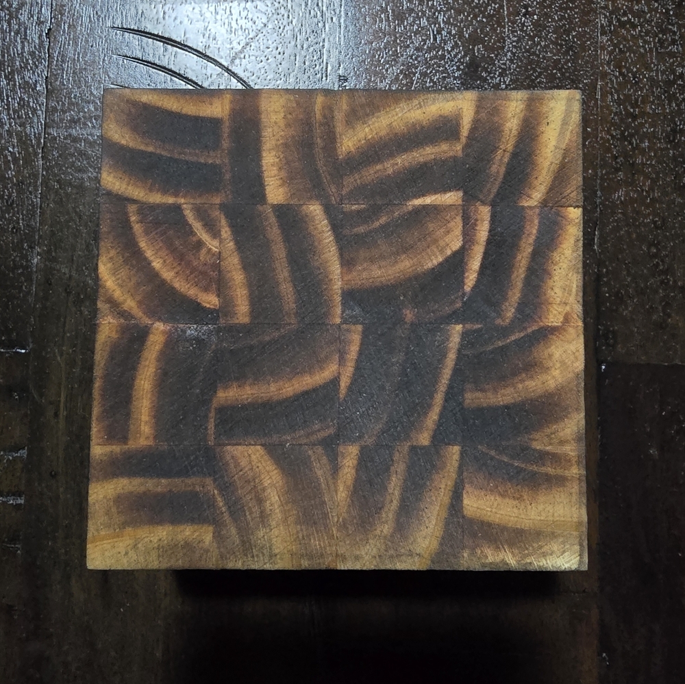 Handcrafted Wooden Coaster Set with Cork Base.